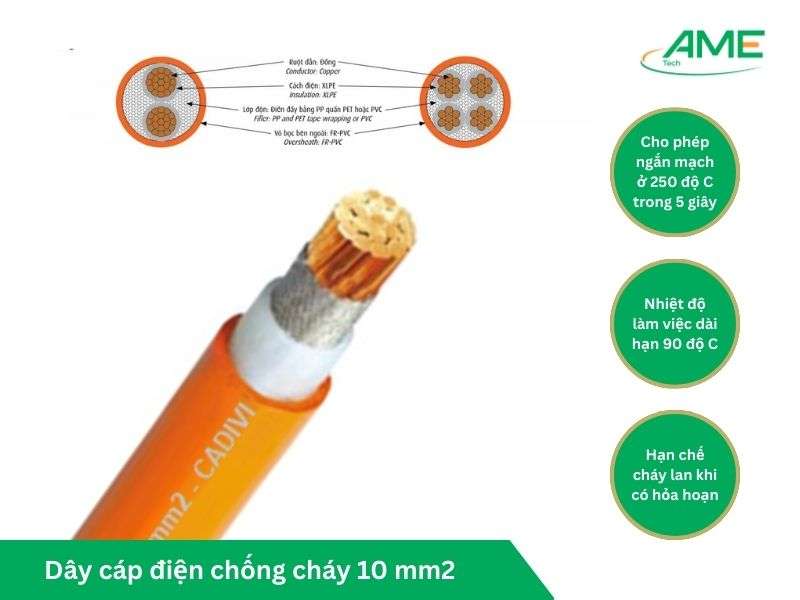 Dây cáp điện chống cháy 10 mm2