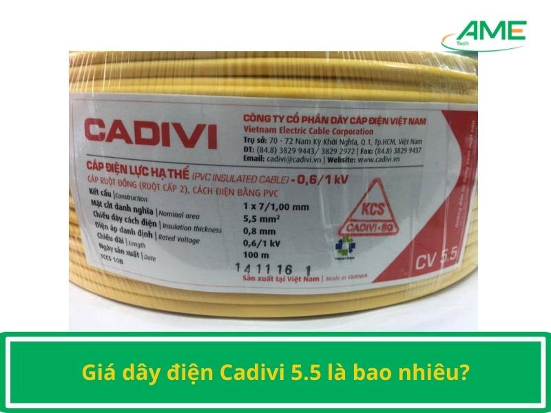 giá dây điện Cadivi 5.5