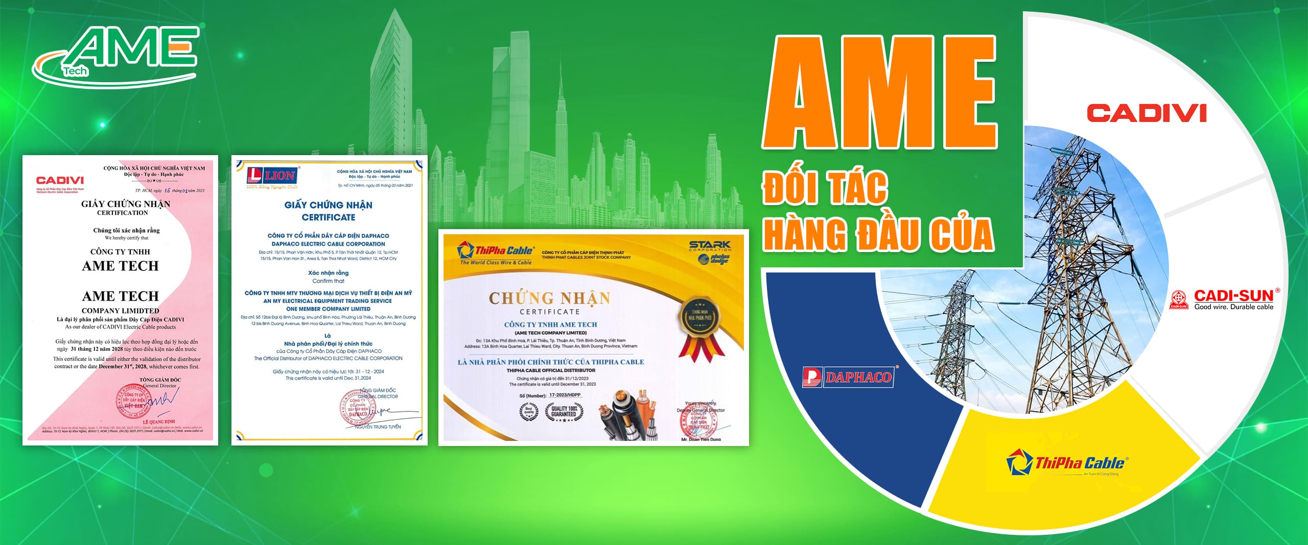 giấy chứng nhận Ame Group