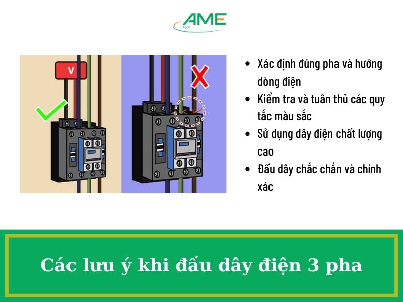 Các lưu ý khi đấu dây điện 3 pha