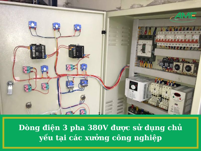 Dòng điện 3 pha 380V được sử dụng chủ yếu tại các xưởng công nghiệp