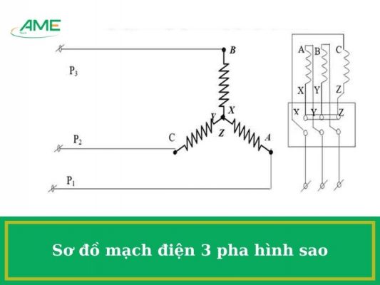 Sơ đồ mạch điện 3 pha hình sao