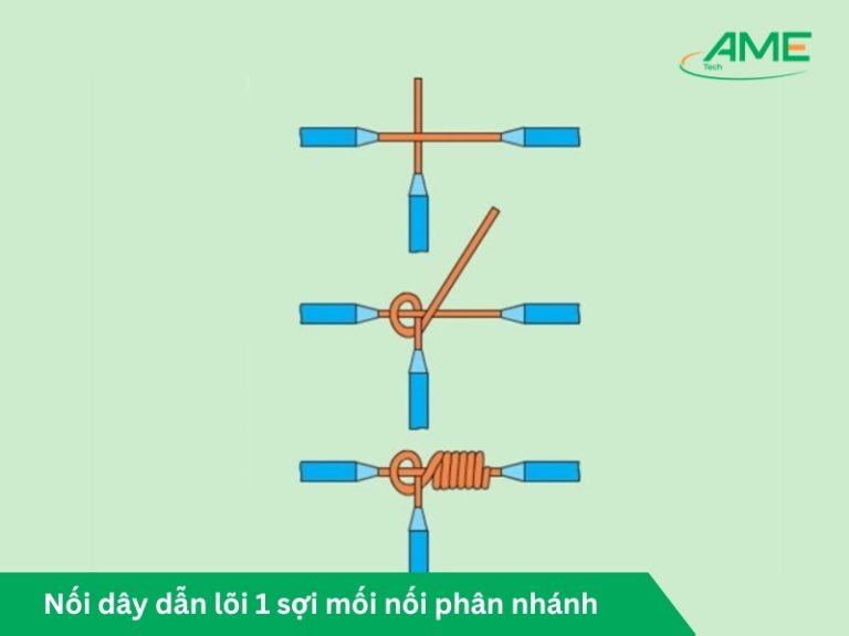 Nối dây dẫn lói 1 sợi mối nối phân nhánh