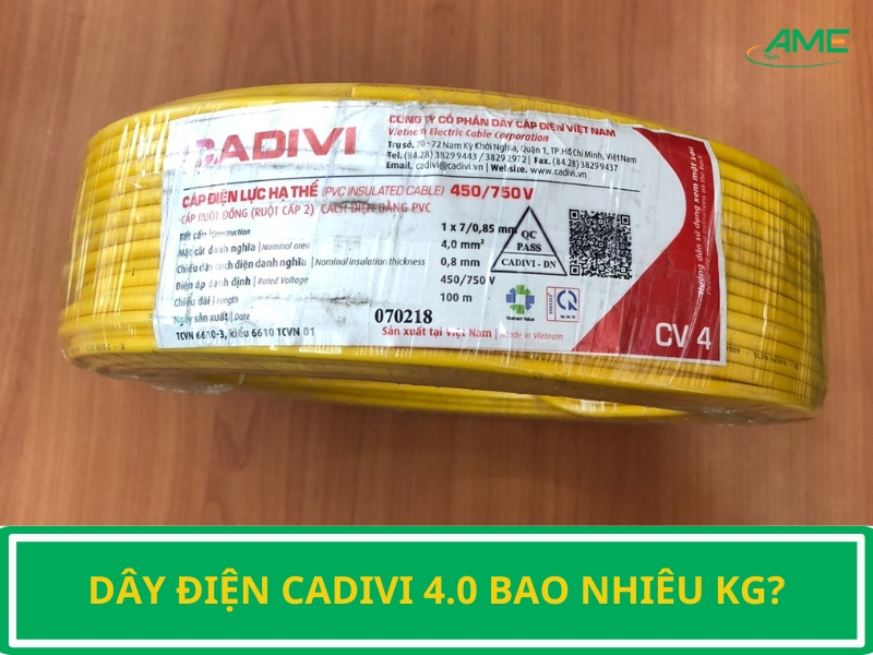 dây điện Cadivi 4.0 bao nhiêu kg