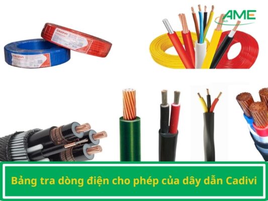 Bảng tra dòng điện cho phép dây dẫn CADIVI