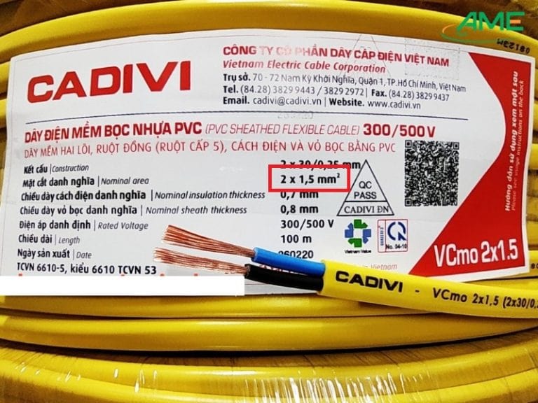 Ký hiệu tiết diện dây cáp