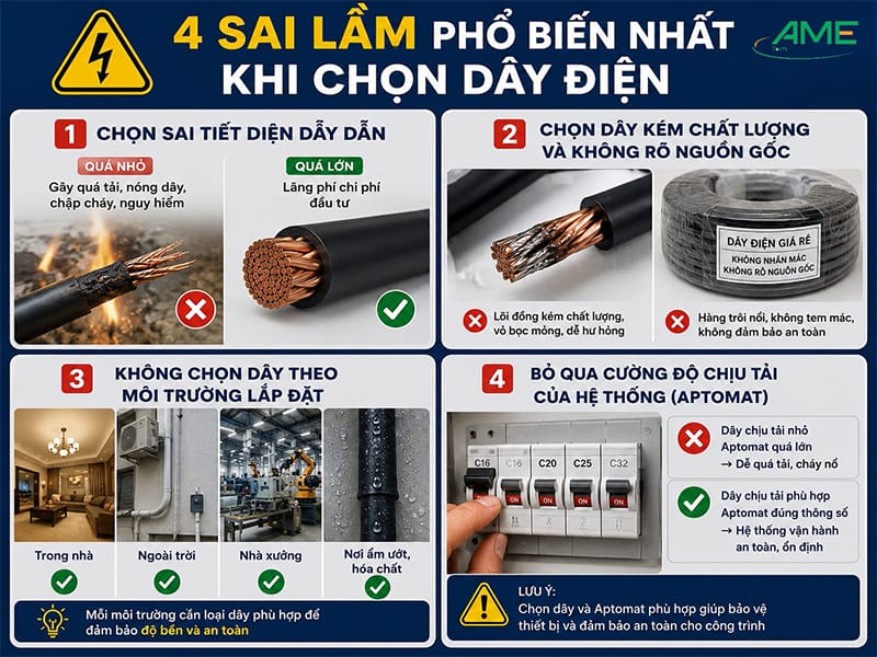 Những sai lầm khi chọn dây điện?